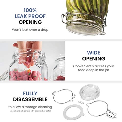 image for Bormioli Rocco Glass Fido Jars - Hermetic Sealed Hinged Airtight Lid f