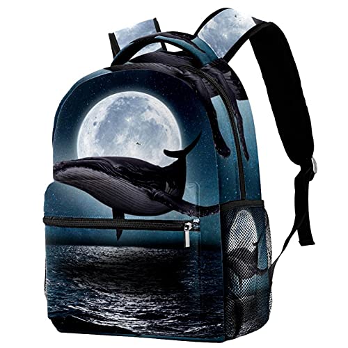 Sac à dos campus baleine avec porte-bouteille ergonomique et grand volume