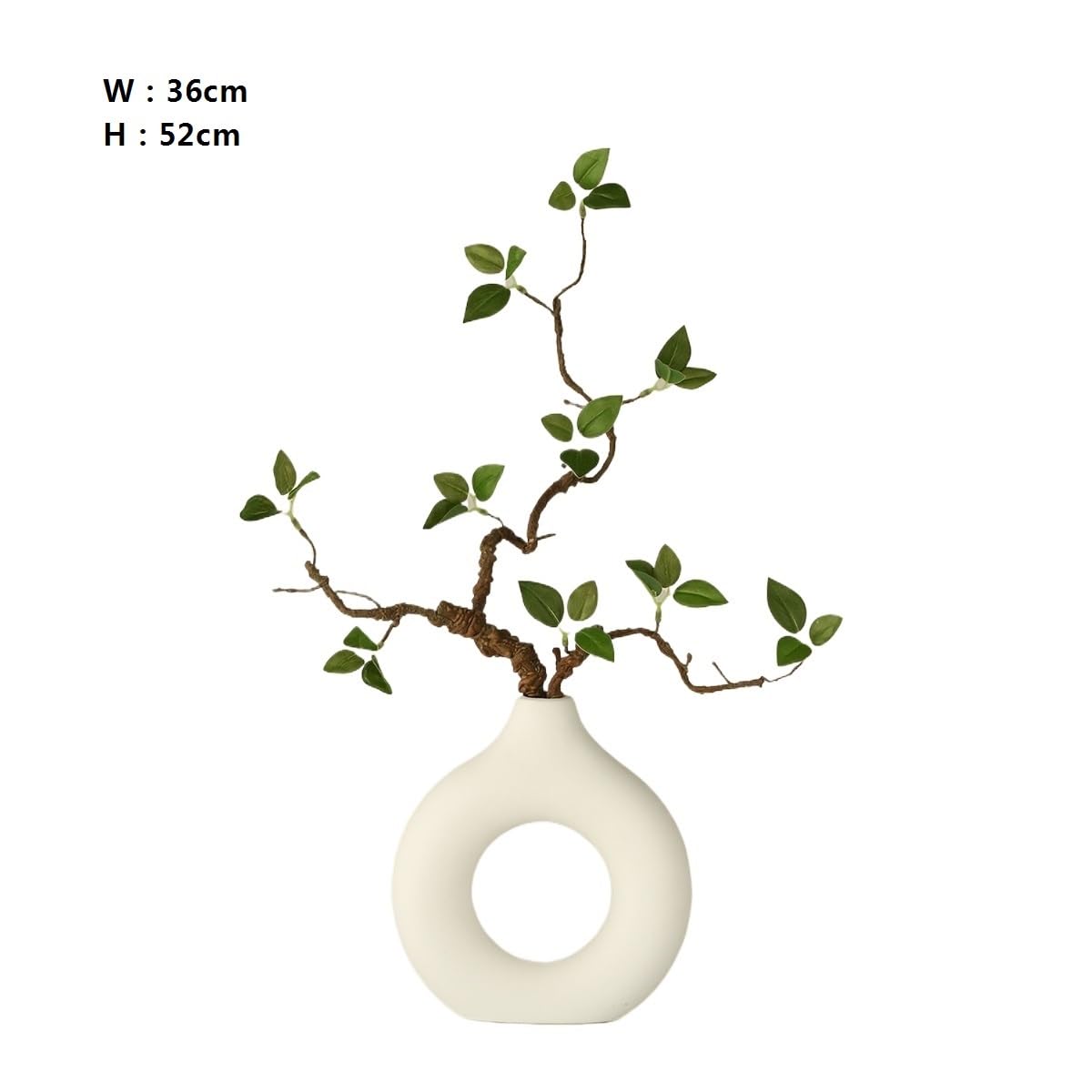 Fiori artificiali Simulazione di piante verdi Decorazione for soggiorno Ufficio Arredamento Vaso in ceramica Fiore finto(M)