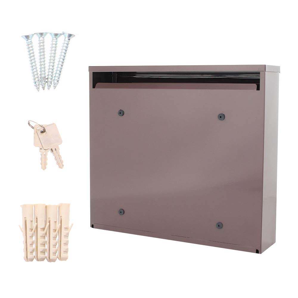 Rottner 4749 brievenbus Imola, cilinderslot met 2 sleutels, staal, B x H 320 x 240 mm, bevestigingsmateriaal inbegrepen, naamplaatje, kijkvenster