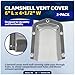 Five Oceans 2-Pack 316 Stainless Steel Clamshell Vent Cover, Base 6-Inch L x 4-1/2-Inch W, 4-1/2-Inch L x 3-Inch W, Marine Wire Cover - FO4011-M2
