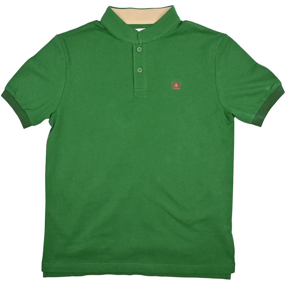 Polo Piquet con Colletto Mao in Cotone Verde, verde, 3XL