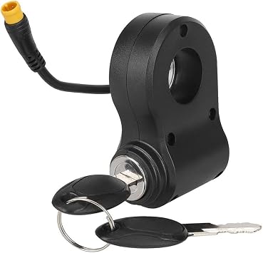 Electric Scooter Handlebar Switch Lock, E-Scooter Electric Door Lock with Keys 3pin for Kukirin for G2 for Pro for Max, Lightweight Install Accessory