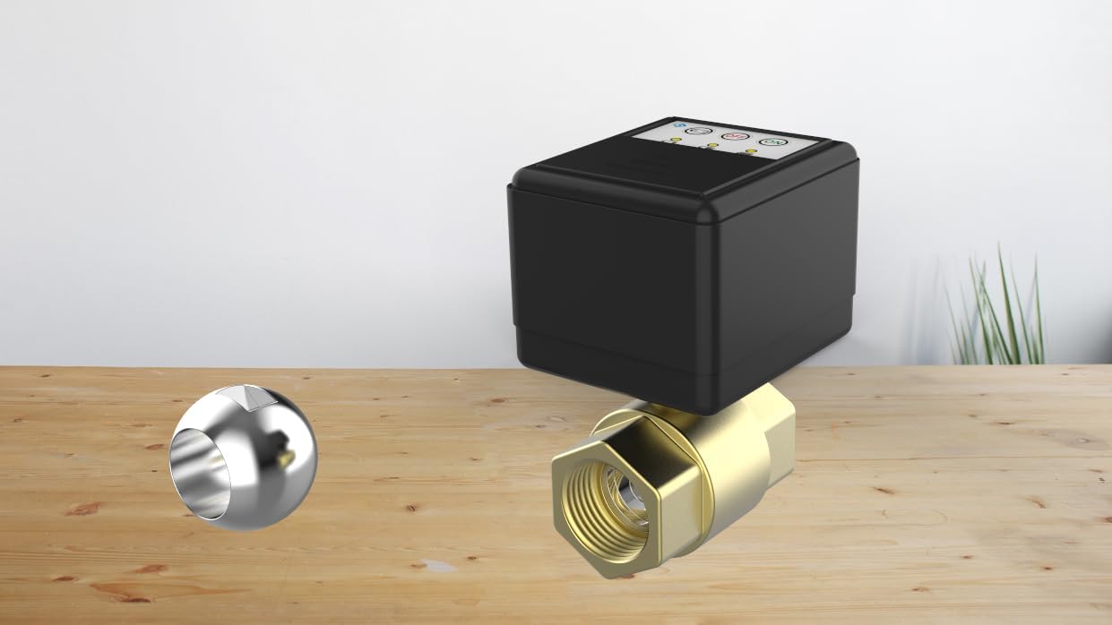 SmartVavle X (DN15-1/2' DN20-3/4' DN25-1') Wireless Smart Automatic Valve Auto Shot-Off Electric Ball Valve Motorized Valve Battery-Powered Water Leak System with Water Sensor with Remote Control