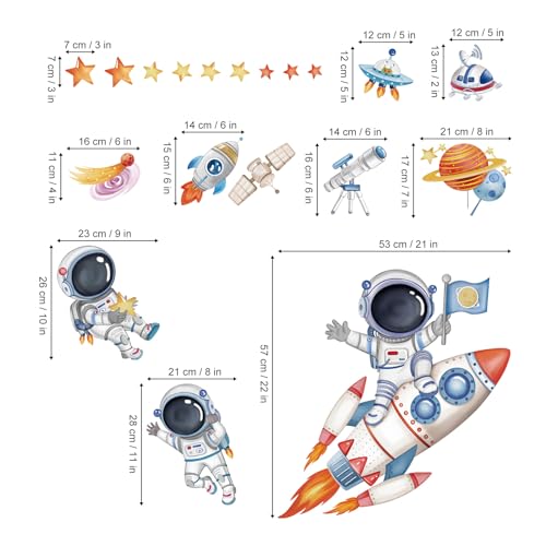 Vinilos Decorativos Rocket Astronaut Universo Espacio 30x90 cm miniatura 4