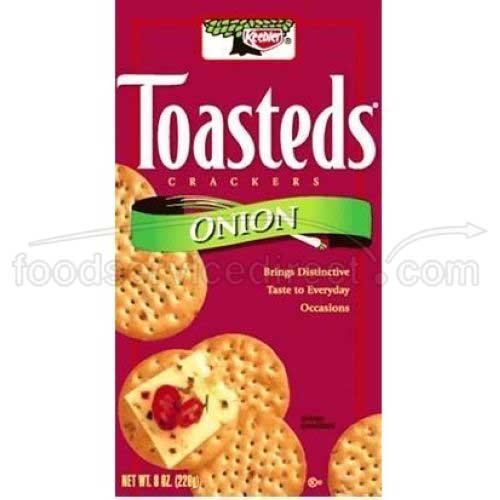 Keebler Toasteds Onion Crackers - 8 oz, pack de 6 cajas