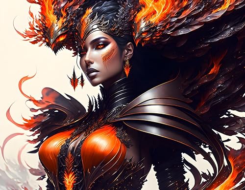 Poster flamme majestueuse femme et golems SERENDIPITP toile 58x90 cm
