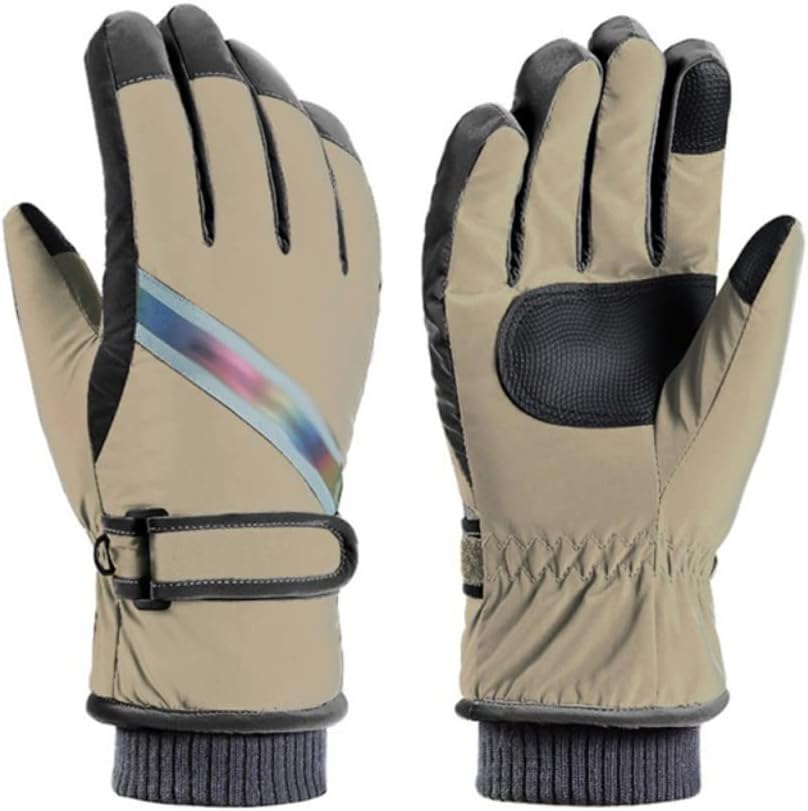 Reflective Touchscreen Skiing Camping Cycling Hiking Winter Warm Gloves Waterproof Antislip Thick Zipper