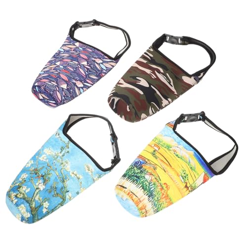 UPKOCH 4 Piezas portavasos de Coche Portador de Taza de café Manguito de Copa Aislante Titular de la Taza de café frío Largo Taza de Viaje con asa Porta Vasos Neopreno