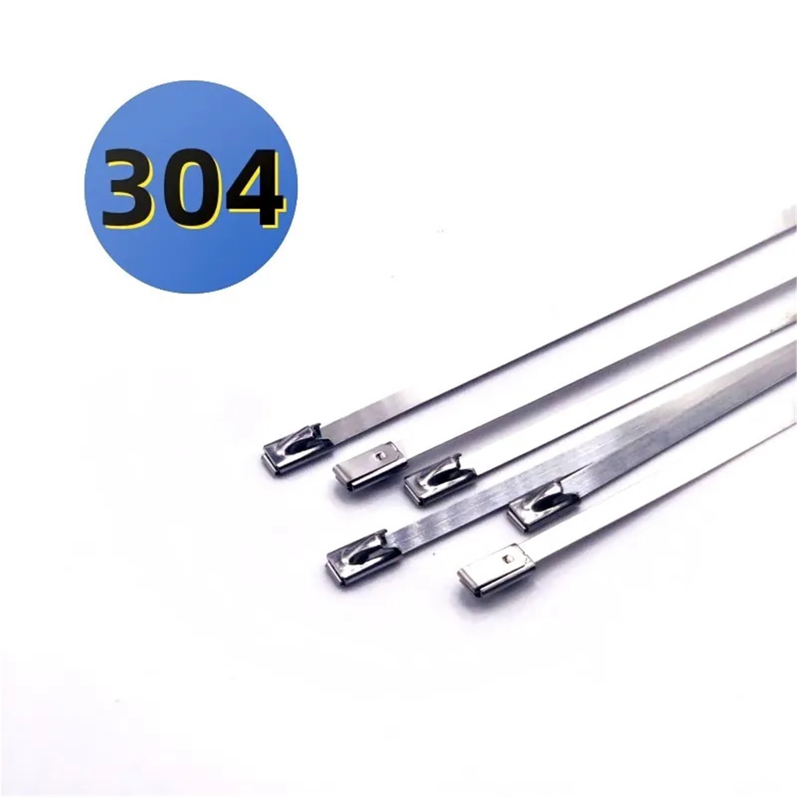 Metalowe opaski zaciskowe Opaski zaciskowe ze stali nierdzewnej z blokadą, do układu wydechowego, powlekane, 4,6 x (100-800) mm, 10-200 szt.(200pcs,4.6x800mm)