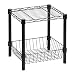 Honey-Can-Do SHF-02216 Commercial Steel Stackable Shelving Table with Basket, Black, 14x15x16