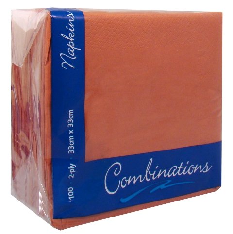 Image of 100 x 2ply Terracotta Paper Napkins Serviettes 33cm by Crown Supplies