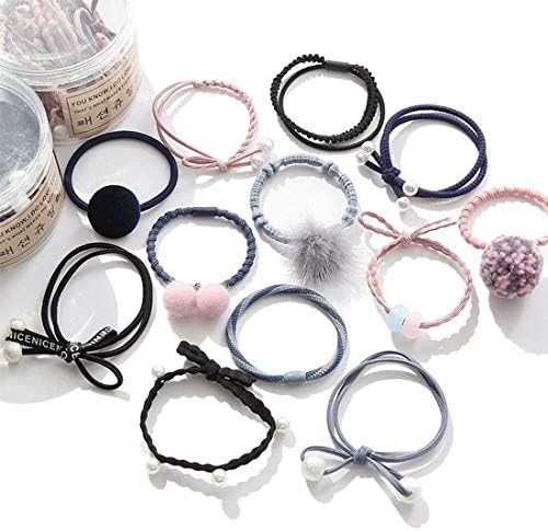 AARainbow 12Pcs Korean Elastic Hairbands,Hair Accessories for Women,Coil Hair Ties,Cute Ties Rope,Spiral Hair Ties,Ponytail Holders for Teen Girls,Young Lady (Mixed color)