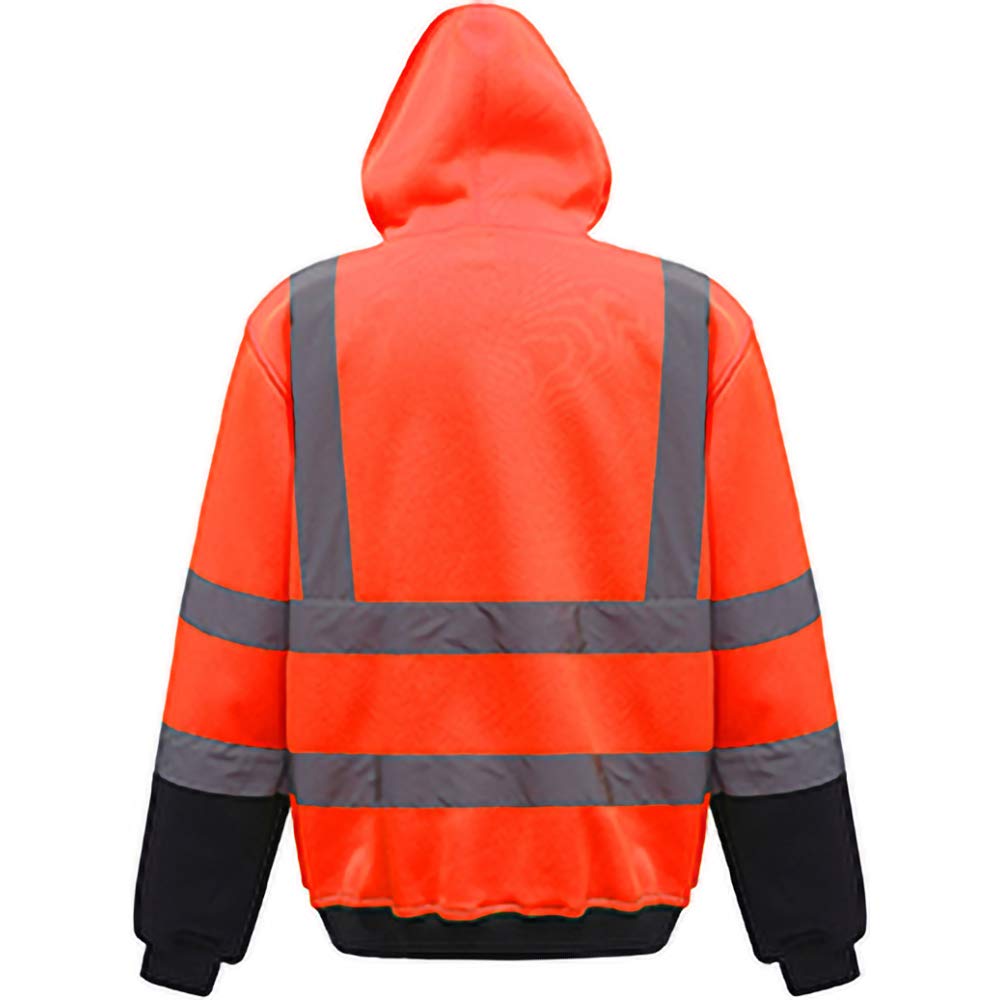Yoko - Hi Vis - Felpa ad Alta visibilità con Cappuccio - Uomo (XXL) (Giallo Hi-Vis/Blu Admiral)