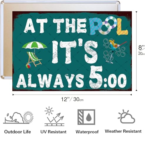 Cartel metálico EMOHAT para piscina 12x8 pulgadas miniatura 2