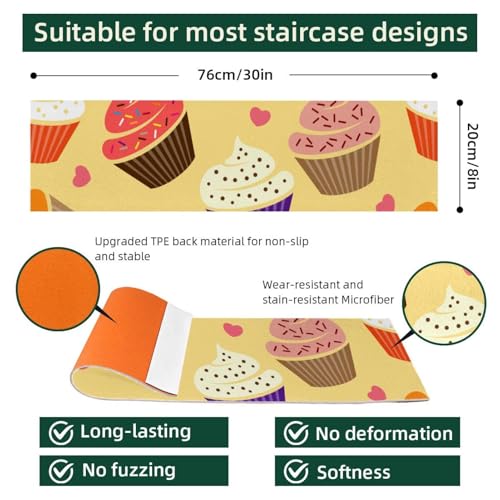 Alfombra antideslizante interior autoadhesiva Cake Cherry salvaescaleras seguridad pack de 15 5