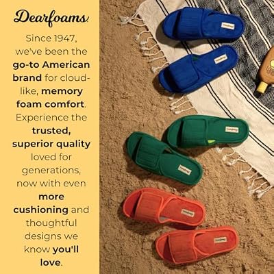 Dearfoams Men's Adjustable Indoor/Outdoor Memory Foam Machine Washable Summer Slide Slipper
