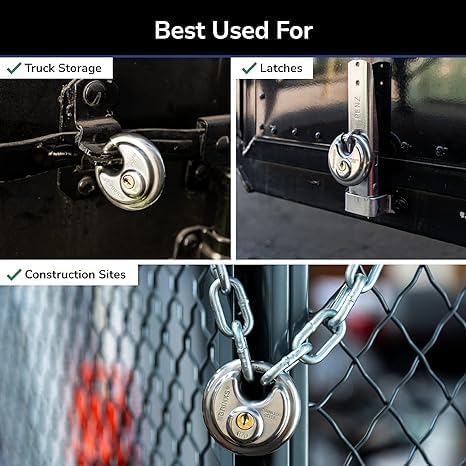 BRINKS – 70mm Heavy Duty Discus Padlock – Chrome Plated Security Lock for Storage Shed, Garage, Lockers, Toolboxes, Construction Site Storage and More - Image 2