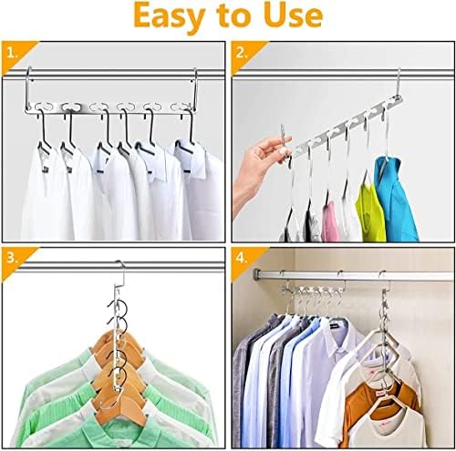 20 Pack Space Saving Hanger,Metal Magic Clothes Hangers, Stainless Steel Closet Wardrobe Magic Hangers for Clothes Trouser Coat Portable Durable