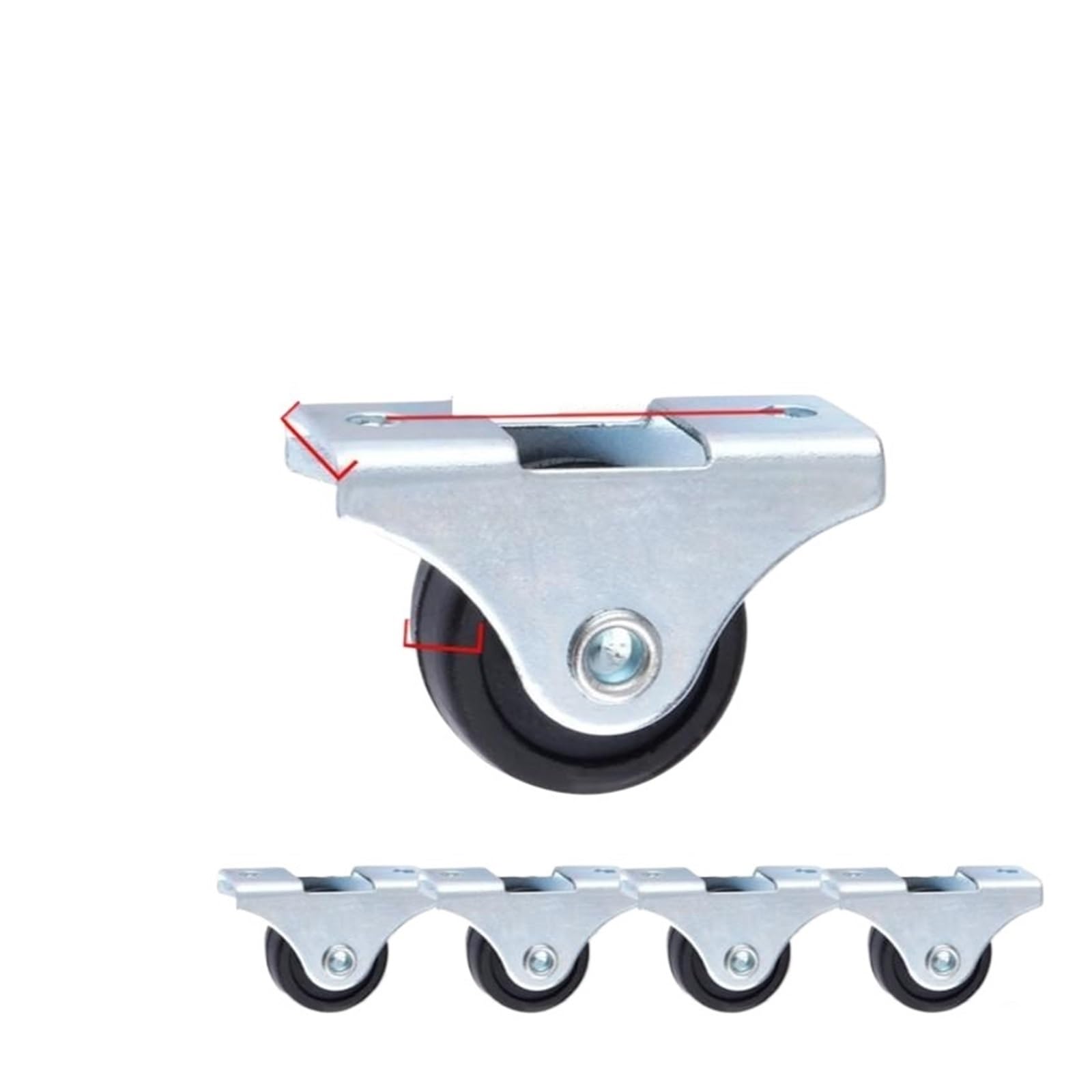 MXXDMOPD 4 Pieces/lot 1 inch Silent Directional Wheel with Screw Drawer Pulley Caster Cabinet Bookcase Furniture Small Roller(Black Pu)