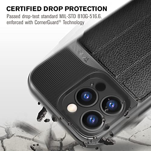 Vena Wallet Case Compatible With Apple Iphone 13 Pro (6.1"-Inch), Vcommute (Military Grade Drop Protection) Flip Leather Cover Card Slot Holder With Kickstand (Space Gray) #TOP4