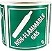 Hazard Class 2 D.O.T. Non-Flammable Gas Labels 4x4 Inch Square 500 Adhesive Labels