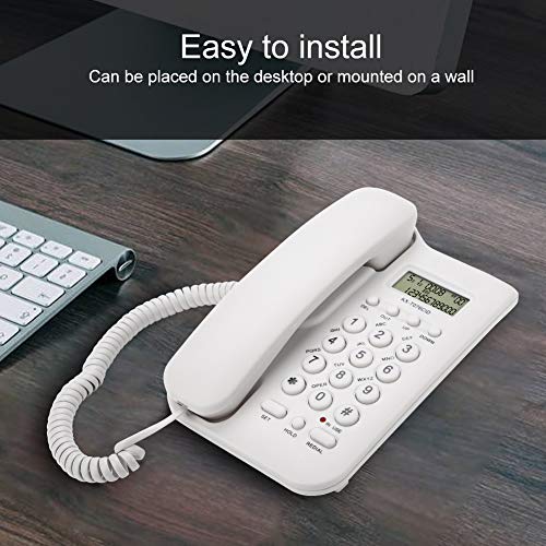 Teléfono Fijo con Cable para Escritorio, Blanco miniatura 6