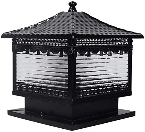 Lámpara de Poste Exterior Vintage Negra 25x25x25 cm