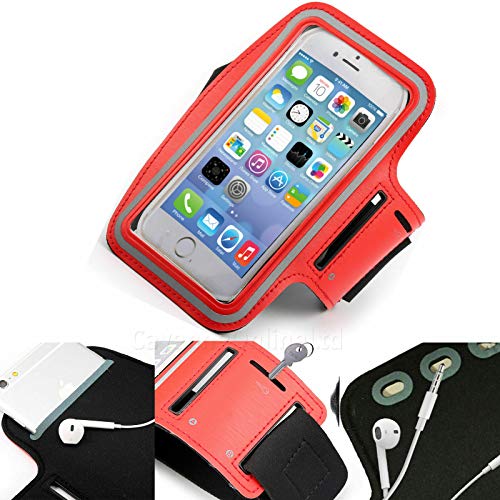 Image of RKVMM Armband Case For iPhone SE 2020 / SE 2/7 / 8 for Running, Biking, Hiking, Canoeing, Walking, Horseback Riding and other Sports for iPhone SE 2020 / iPhone 7/8 (Red)