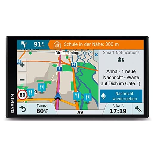 Garmin Drive Smart 61 LMT-D CE navigeringsutrustning, Centraleuropa kort, livslång kortuppdateringar och trafiksinfos, smarta notiser, 17,7 cm (6,95 tum) pekskärm, 010-01681-23