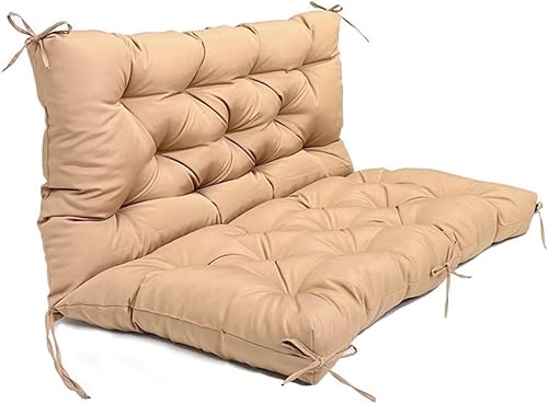 LUXUCURE Cojines de columpio para exteriores con respaldo, cojines de repuesto para silla oscilante de patio, porche, cojines impermeables para