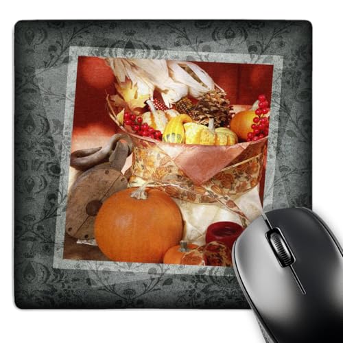 Tapis de souris d'automne Fall Harvest Panier pour éviter les mouvements saccadés de souris