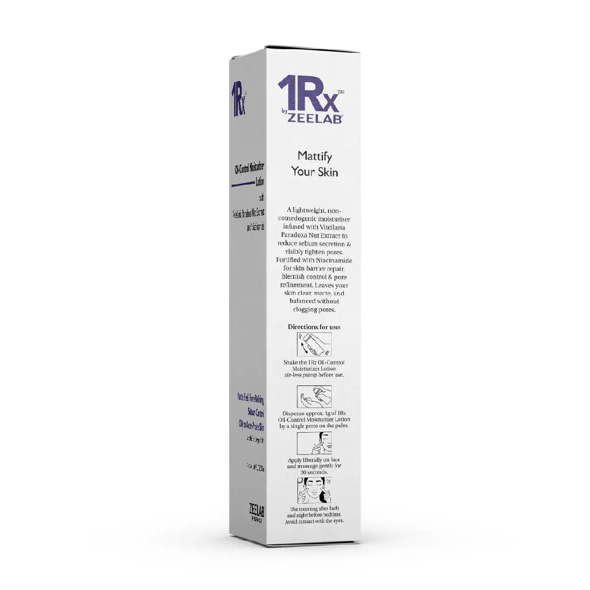 1RX Oil Control Moisturizer Lotion | Oil-Free Matte Finish Face