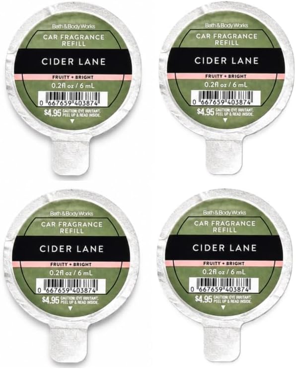 Bath and Body Works Car Fragrance Refill - Pack of 4 (Cider Lane)