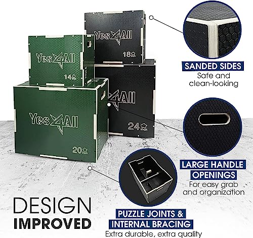 Yes4All 3 in 1 Non-Slip Wooden Plyo Box, Plyometric Box for Home Gym and Outdoor Workout - Image 5