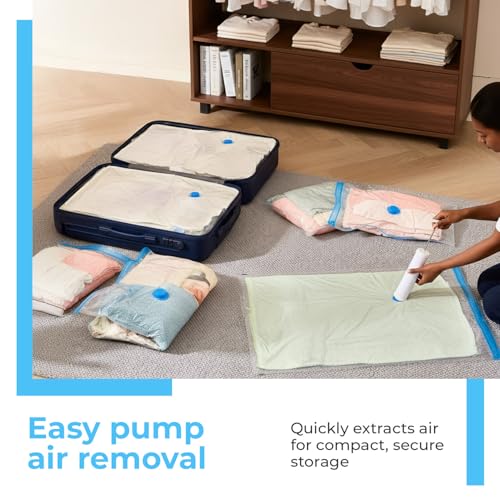 Image of Lifelong Pack of 5 Vacuum Bags for Travel | Vacuum Storage Bags with Pump, Packing & Large Storage Bags for Clothes & Other Items | Reusable Space Saver Bags for Storage |More Space to Keep Essentials