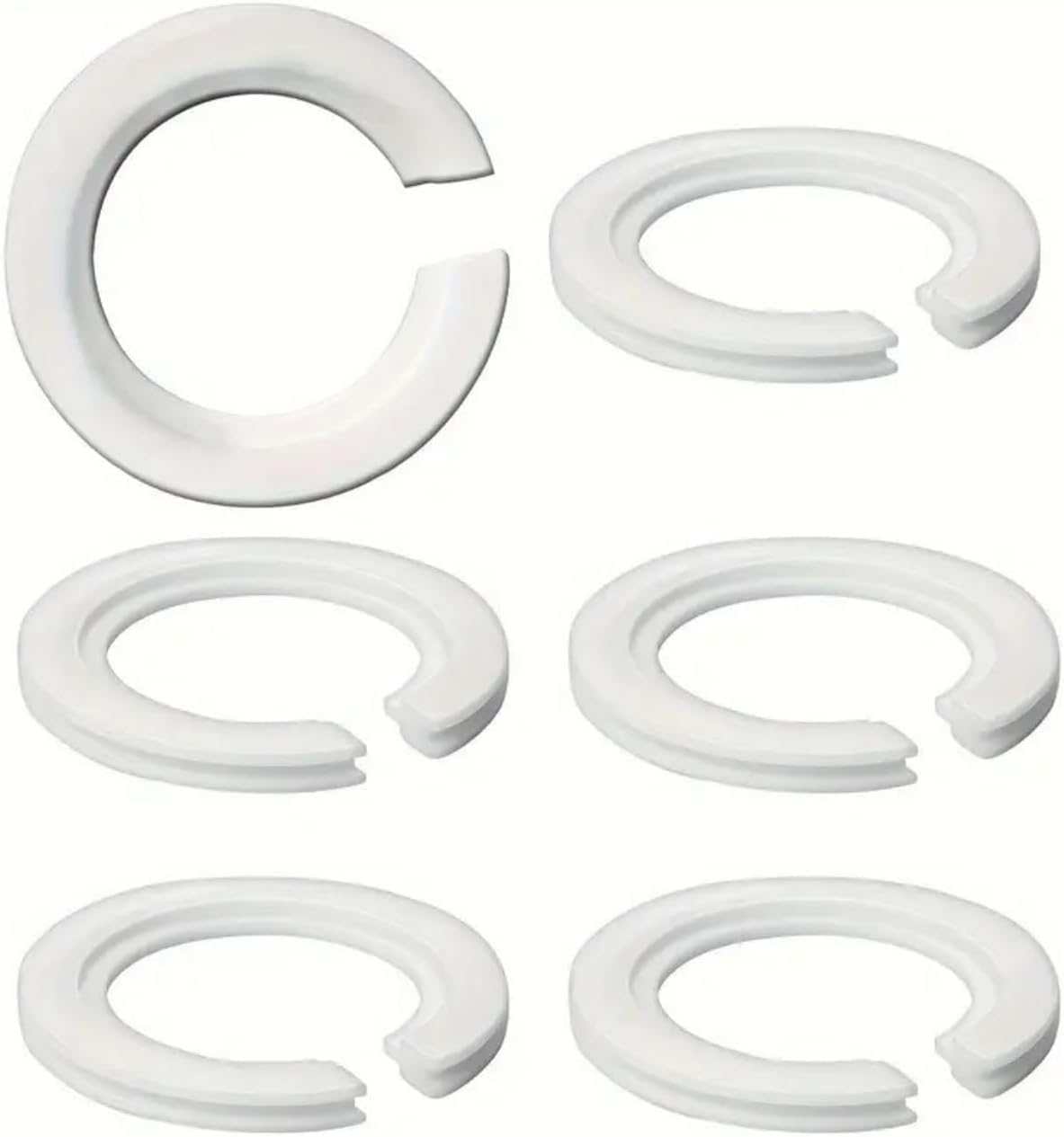 6Pcs Lampshade Reducer Ring, E27 to E14 Light Shade Adapter Ring, Plastic Lamp Shade Rings Converter, for Support Lamp Shade with Duplex Ring Fitting (White)
