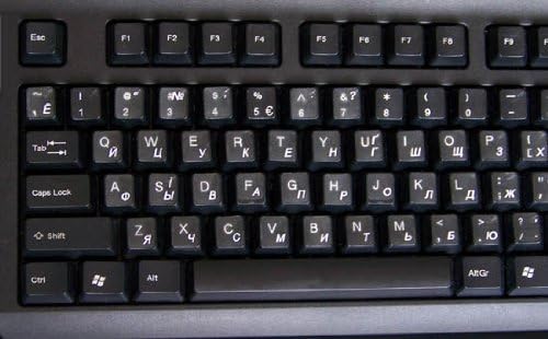 Ukrainian-Russian Keyboard Stickers Transparent White Lettering for LAPTOPS PC Any Computer Desktop image 3