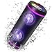 Produktbild VOKSUN Kabelloser Bluetooth Lautsprecher 5.0, 40W Tragbarer Bluetooth Box mit Fantastischer TWS Stereo Sound/Max Bass, IP67 Wasserdicht Musikbox mit Buntem LED-Licht für Outdoor Feiern Party