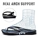 Litfun Women's Arch Support Flip Flops for Plantar Fasciitis Orthopedic Thong Sandals Comfortable Summer Beach Pool Slides, Black 39