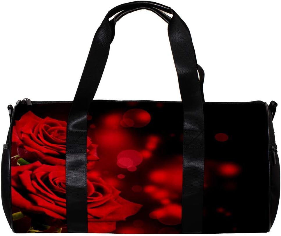LEVEIS Black Background Red Roses Sports Duffel Bag Tanzania Ubuy