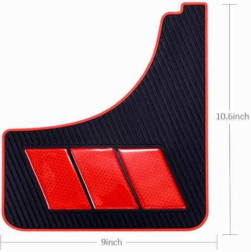 Miniatura 5 de Aletas de barro para automóvil, tornillos y clips, protectores universales de goma suave sin colisión (4 unidades, rojo)