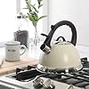 Mr. Coffee Clarefield 2.4 Qt Whistling Tea Kettle – Linen White Stovetop Water Kettle with Lid, Heat-Resistant Nylon Handle and Knob, Stainless Steel Trim #1