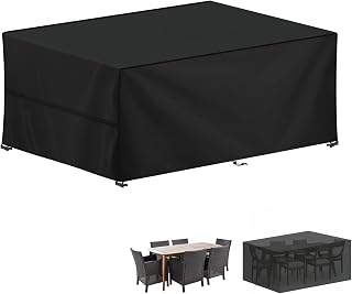 LAMUNI Abdeckhaube Gartenmöbel 220x100x75cm Loungesofa Abdeckung Gartentisch Wasserdicht Abdeckplanen für Gartenmöbel Plane 420D Oxford Gewebe Schutzhülle für Gartenmöbel, Loungemöbel, Rattanmöbel