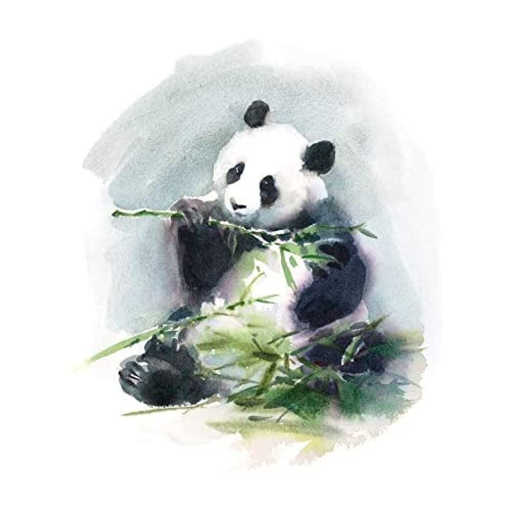 Wee Blue Coo Panda Eating Watercolour Unframed Art Print Poster Wall Decor 12x16 inch