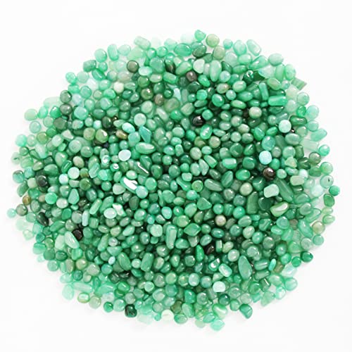 Chips de Cristal de Aventurina verde Piedra triturado Natural de 500g, Cristales curativos a Granel, Piedras Preciosas de Cristal triturado para Manualidades, Hermoso Paquete para Regalo