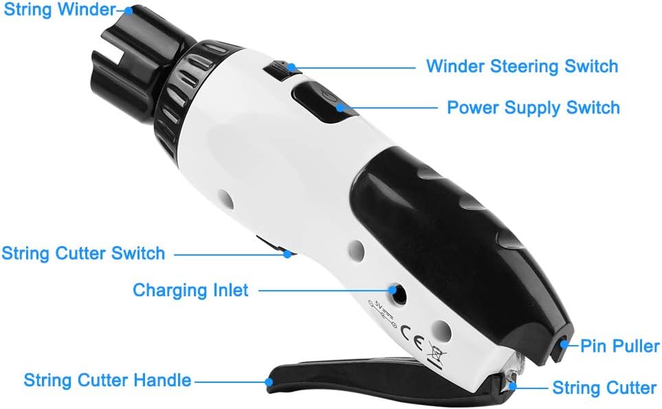 String Winder Electric Winder Cutter and Bridge Pin Puller, 3 in 1 Peg Winder Rechargeable for Guitars Bass Banjo, By Vangoa : Musical Instruments