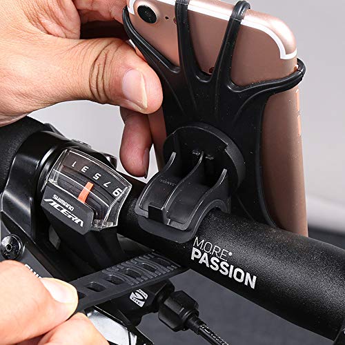 Suporte de celular para bicicleta, suporte estabilizador de silicone giratório de 360°, braçadeira u