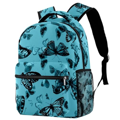 Sac à dos imprimé papillon bleu multicolore style décontracté