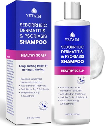 YETAIM Psoriasis Seborrheic Dermatitis Shampoo: Scalp Treatment for Itchy Dry Flaky Scalp - 8.45 OZ / 250 ML